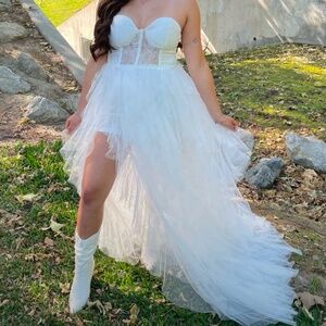 White layered dress